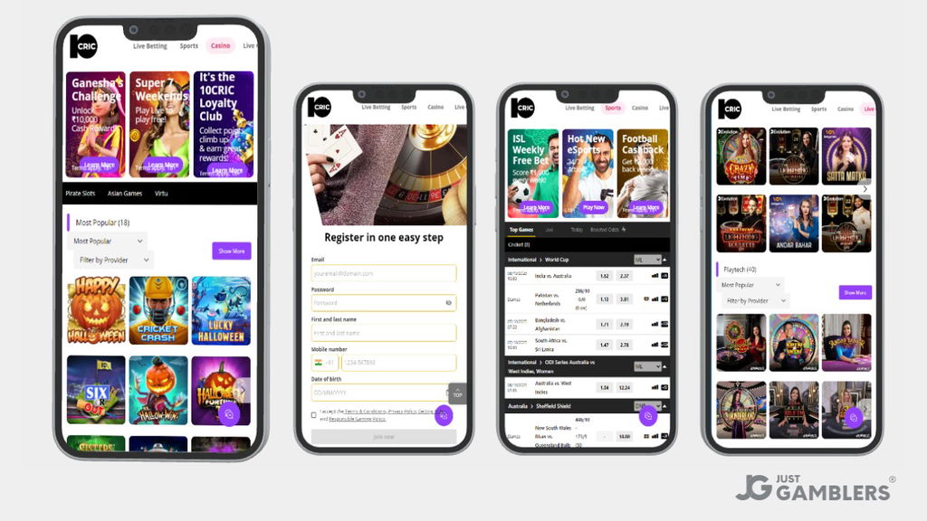 10cric four screenshots