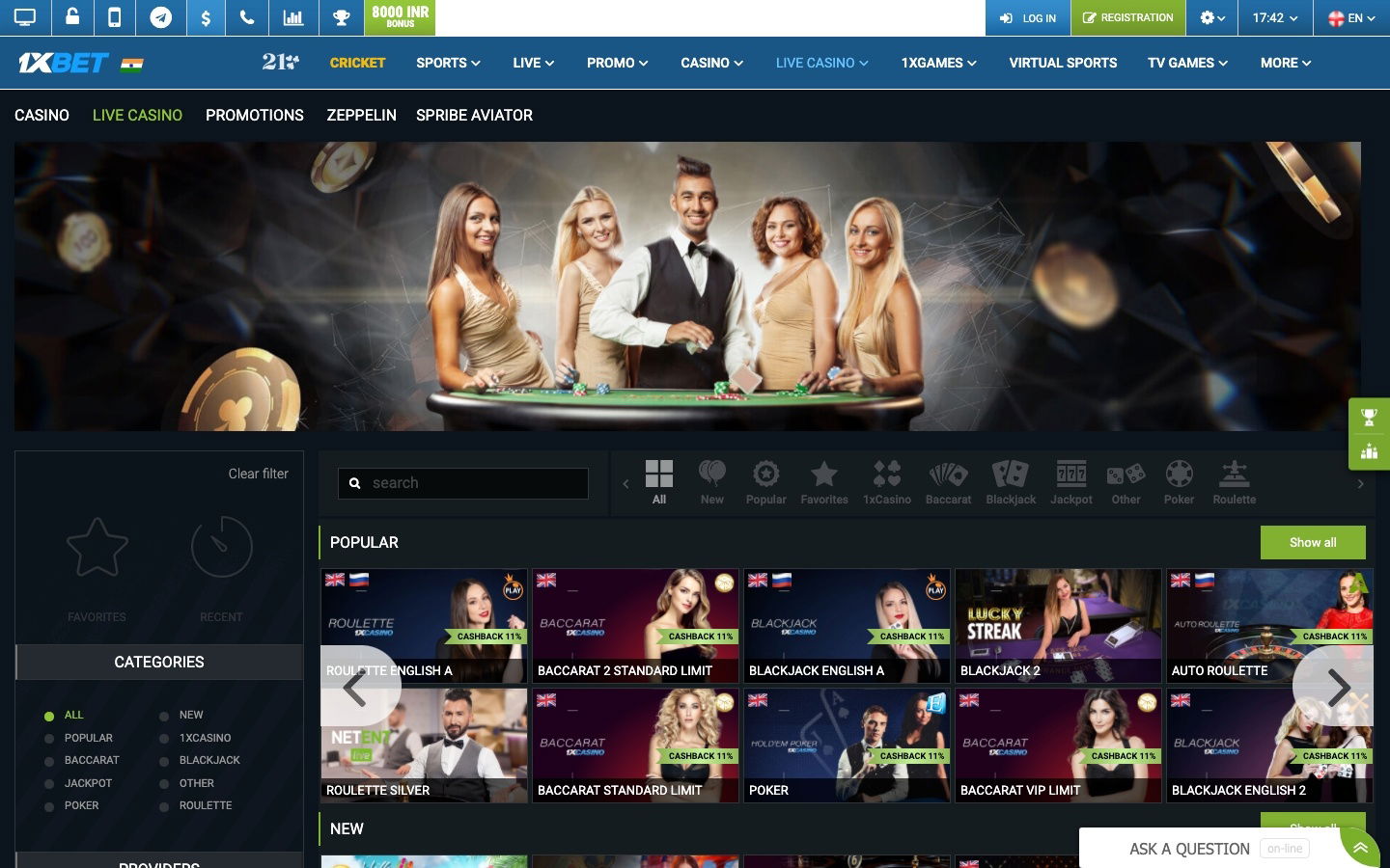 1xbet live casino