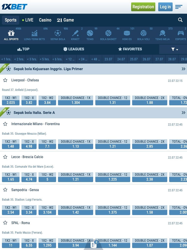 1xbet sportsbetting tablet