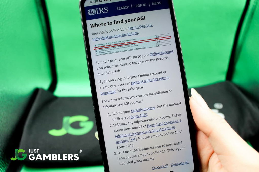 Michigan online gambling tax guide: photo with explanation of AGI.