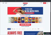 Screenshot of American Luck landing page.