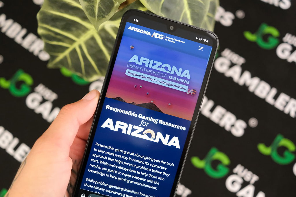 Photo of Arizona Department of Gaming responsible gambling website.