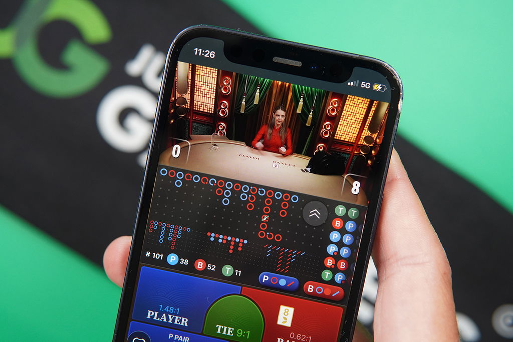 Photo of Baccarat in a Live Dealer Sweepstakes Site.
