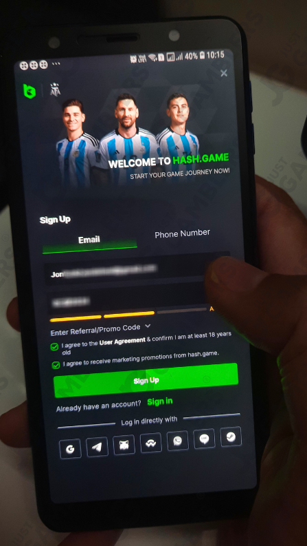 BC Game Registering Flow