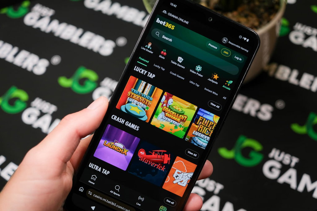 Photo of Bet365 Casino arcade game library.