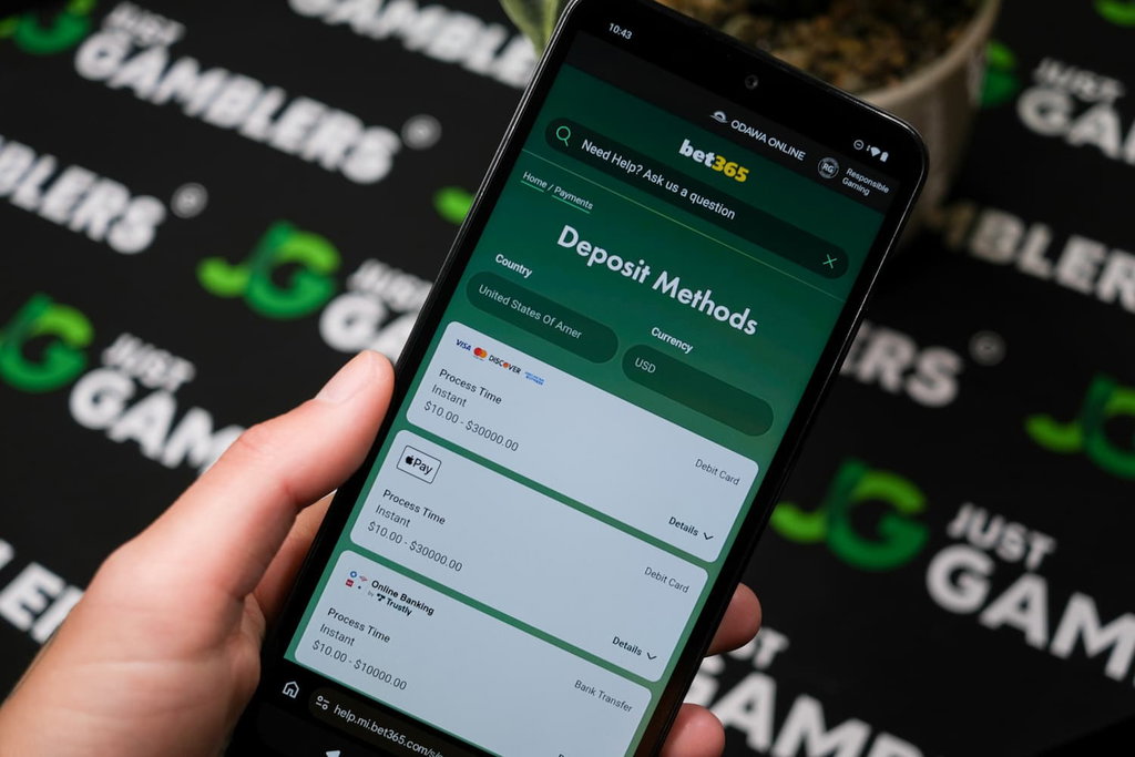 Photo of bet365 Casino banking options.