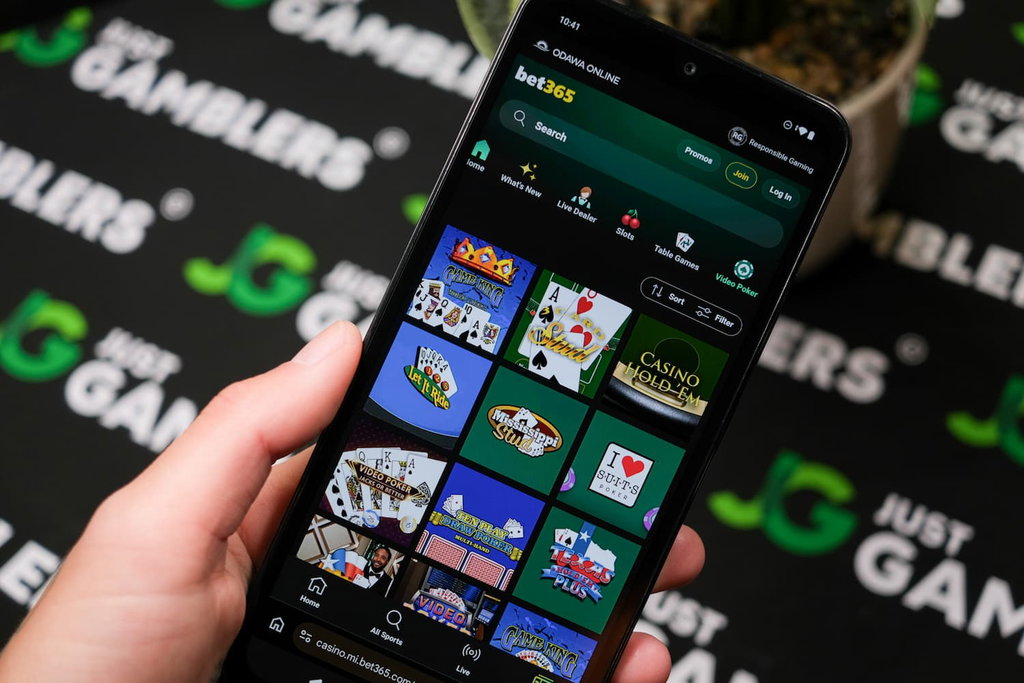 Photo of Bet365 Casino video slots game library.