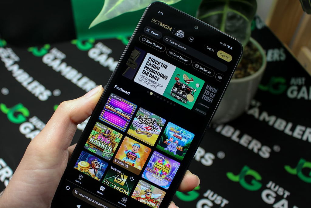Photo of BetMGM WV online casino on an iPhone.