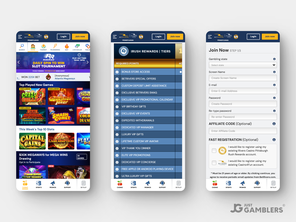 BetRivers Casino Product Preview Mobile