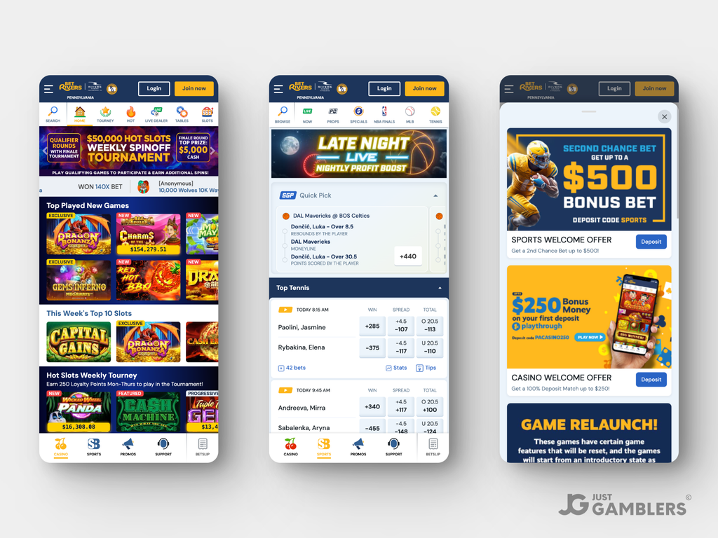 BetRivers Gambling PA Product Preview Mobile
