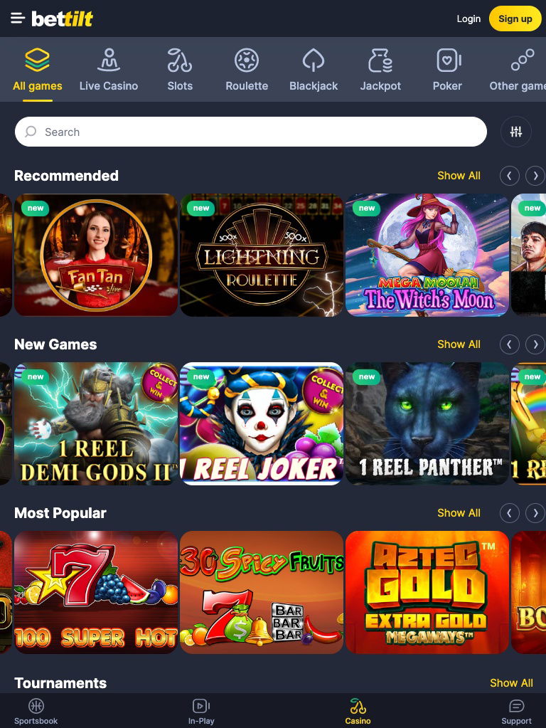 bettilt india casino tablet