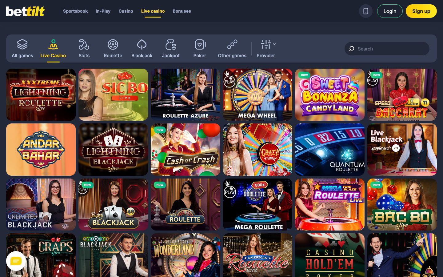 bettilt india live casino