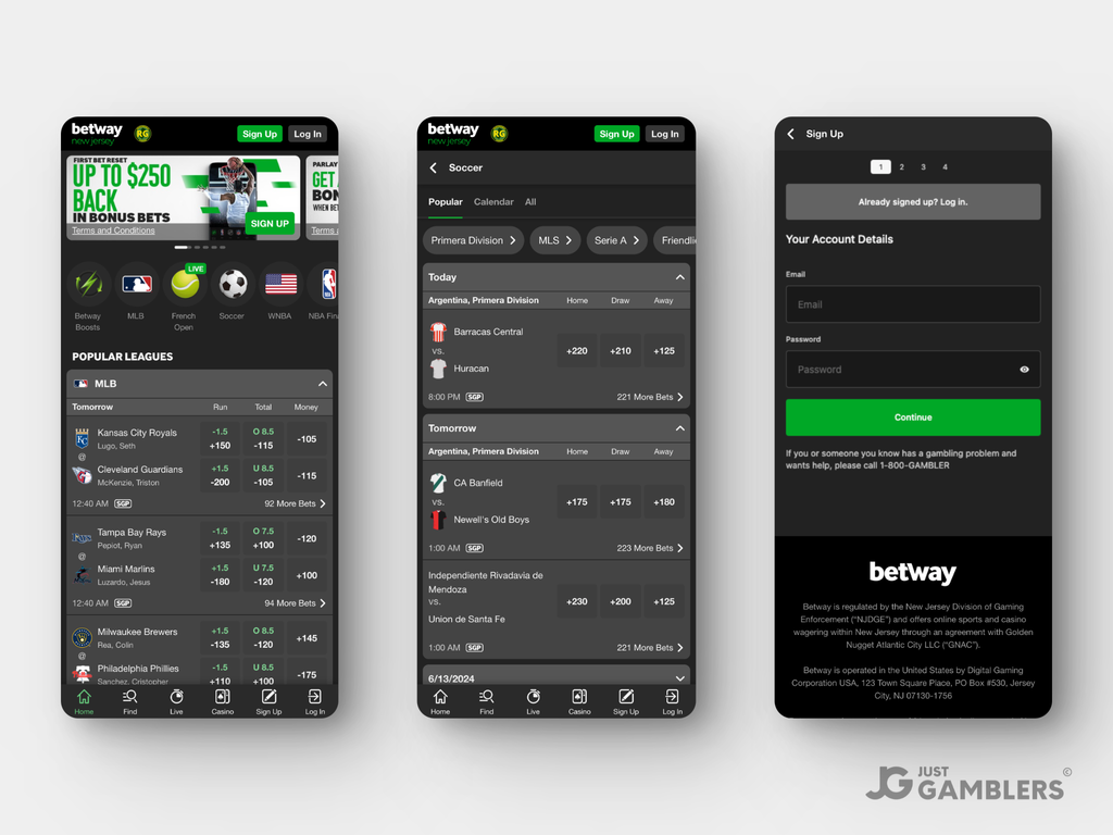 Betway Sportsbook NJ Product Preview Mobile
