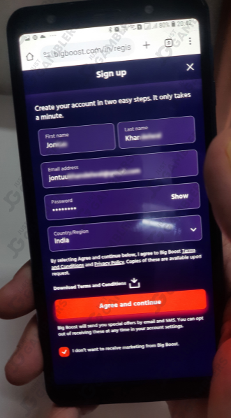 Big Boost Creating an Account