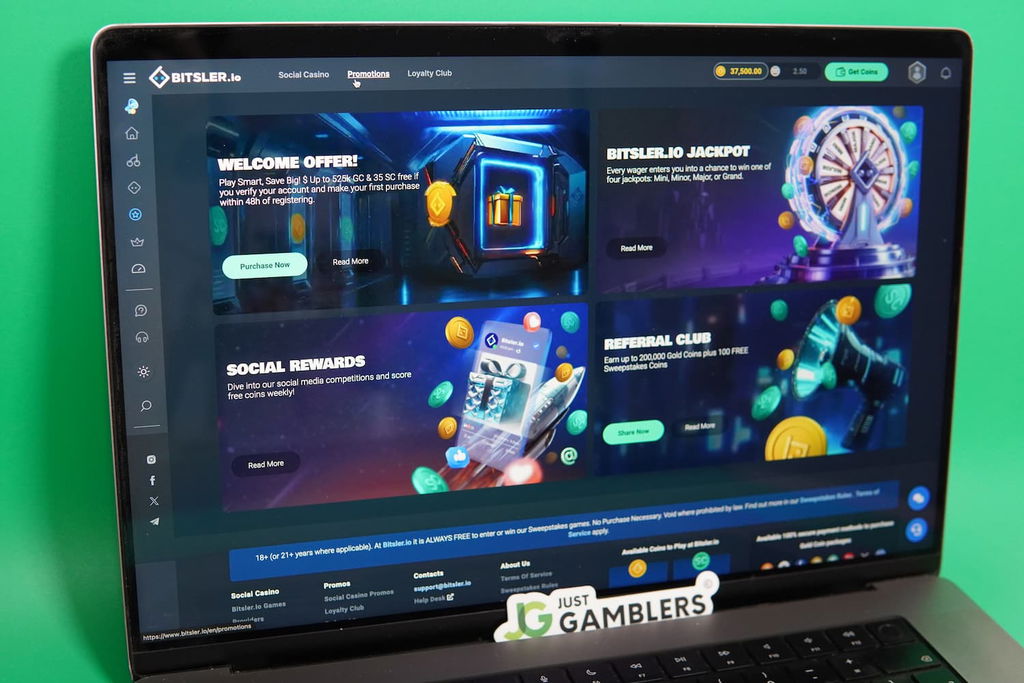 Patrik Lidin holding an iPhone with the Bitsler.io casino promotions page loaded on the webpage.