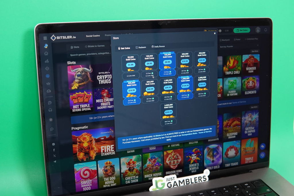 Patrik Lidin holding an iPhone with the Bitsler.io casino purchases page loaded on the webpage.