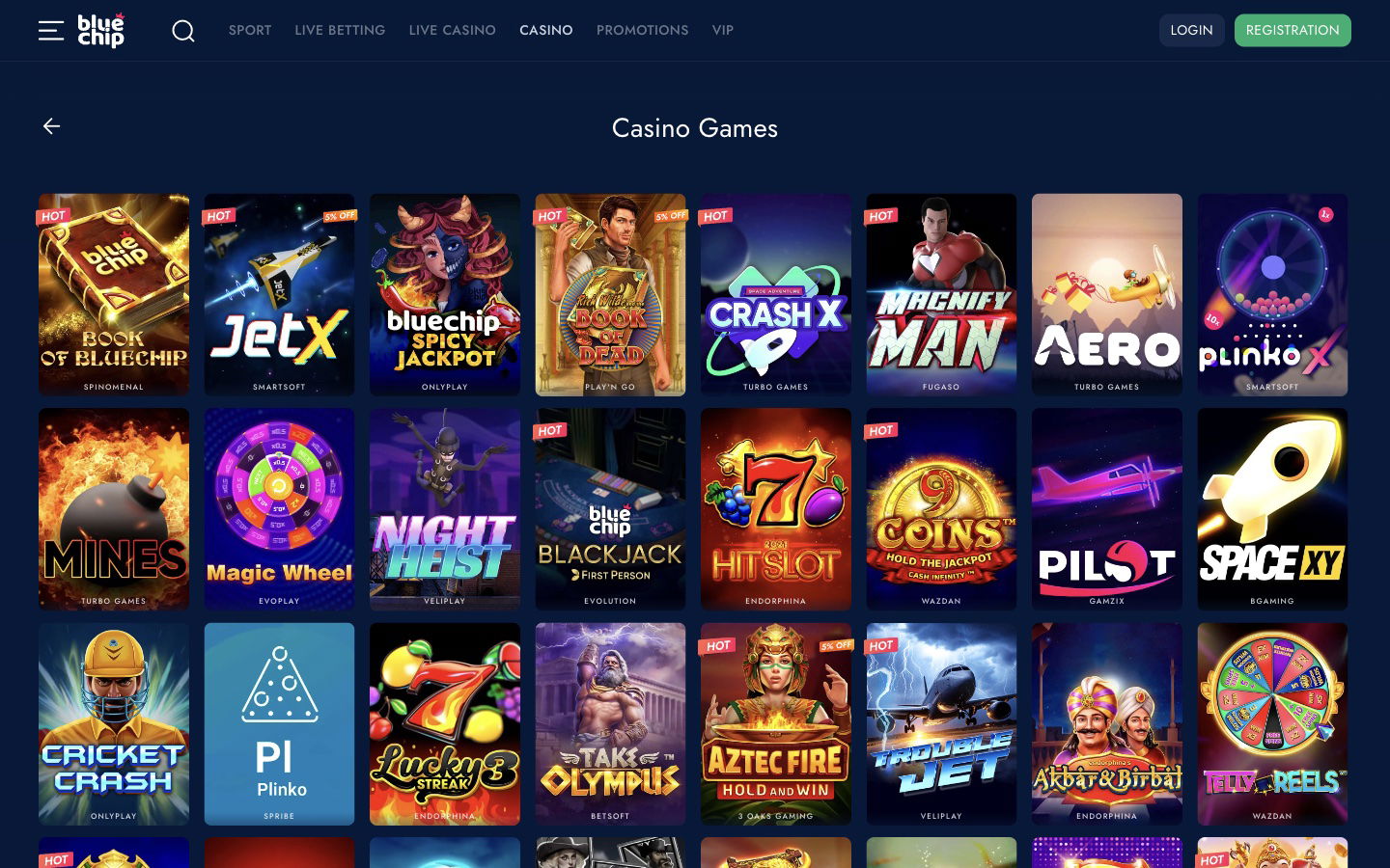 bluechip india casino