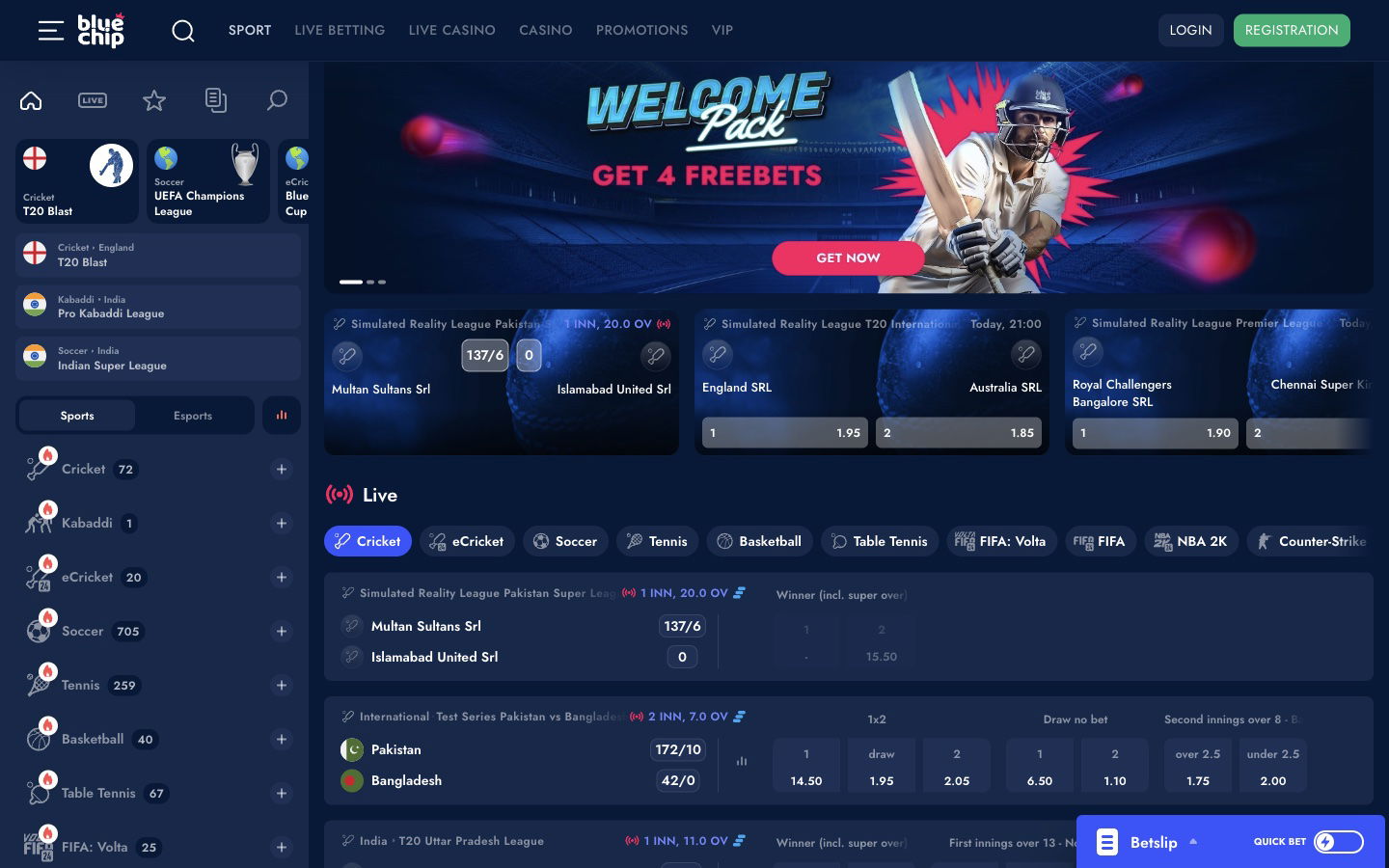 bluechip india sports