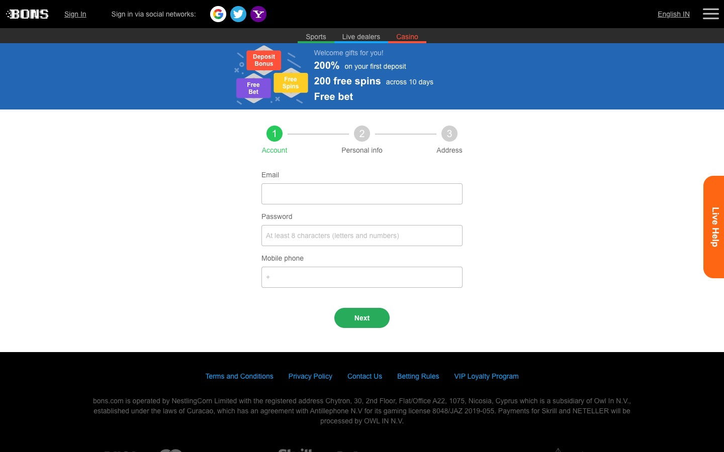 bons registration