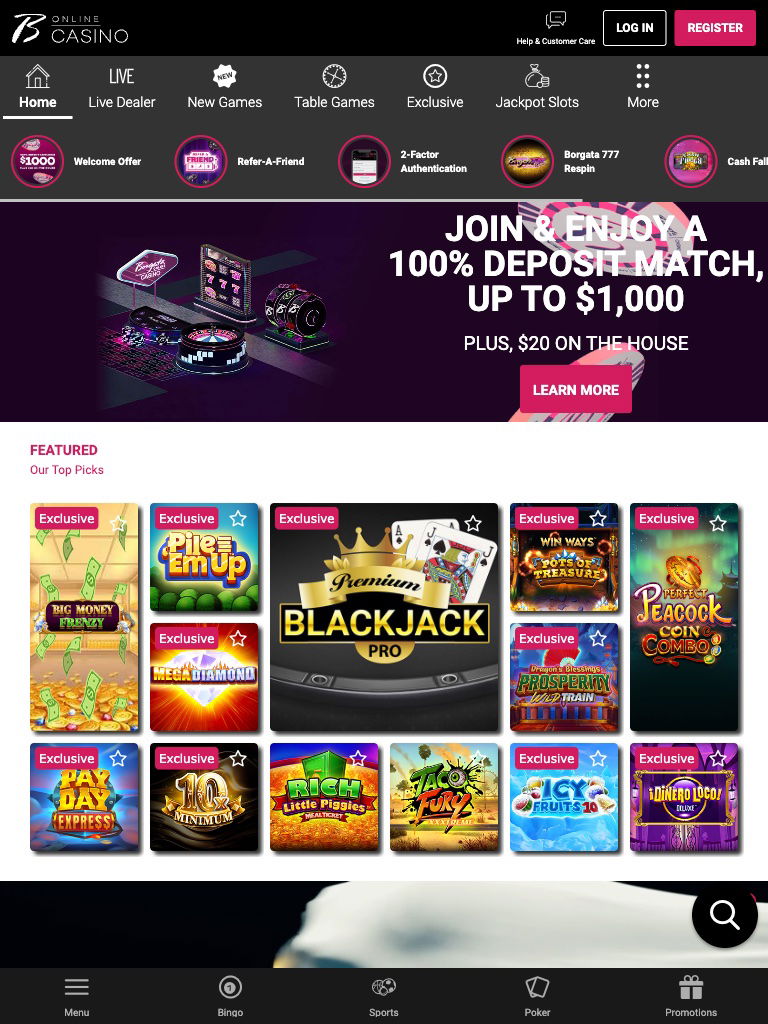 Borgata Casino United States Review Tablet