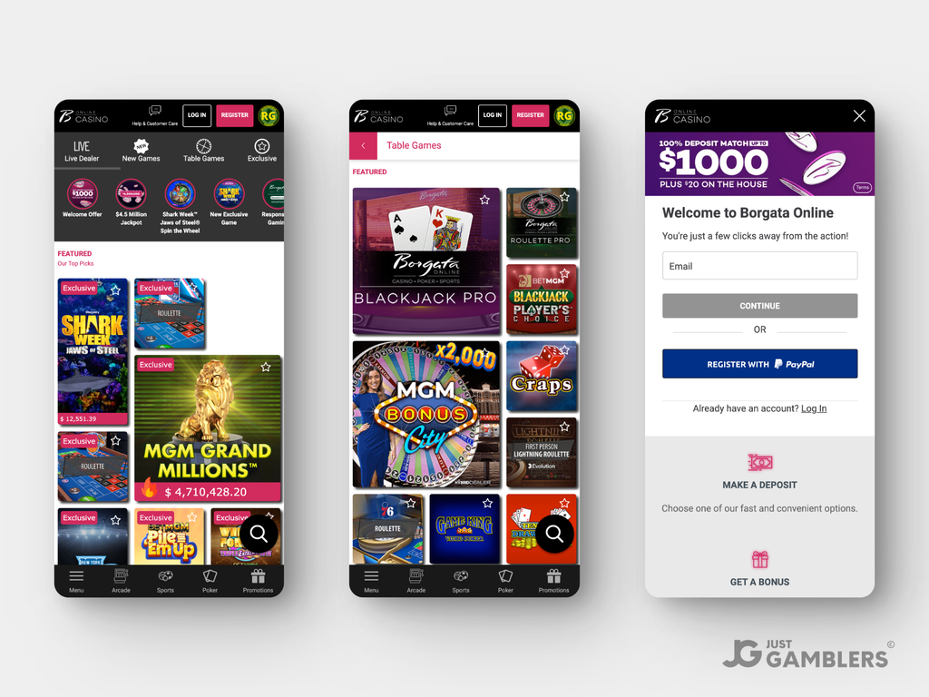 Borgata Gambling NJ Product Preview Mobile