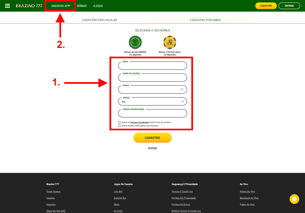 brazino777 app baixar