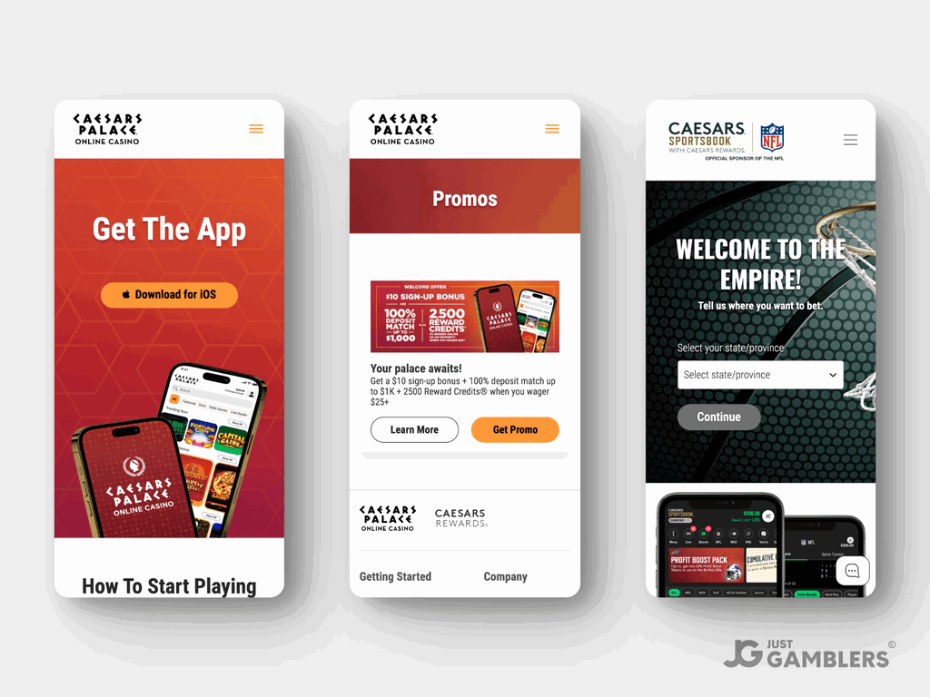 Caesars Casino Product Preview Mobile