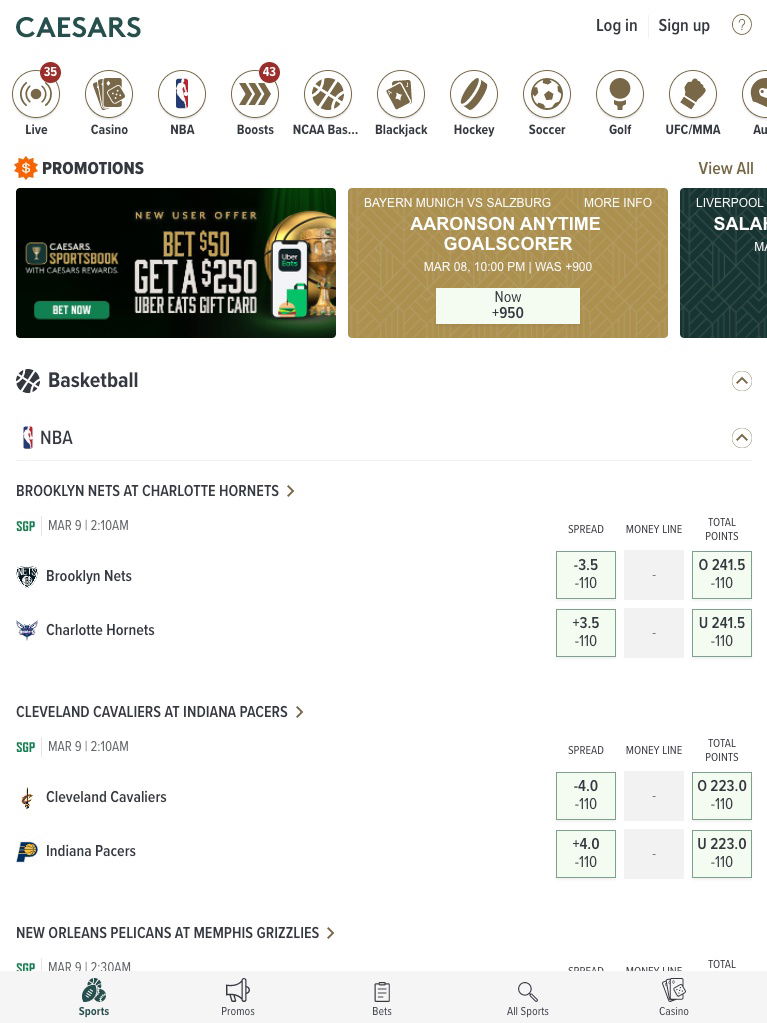 caesars sportsbook casino united states sports tablet
