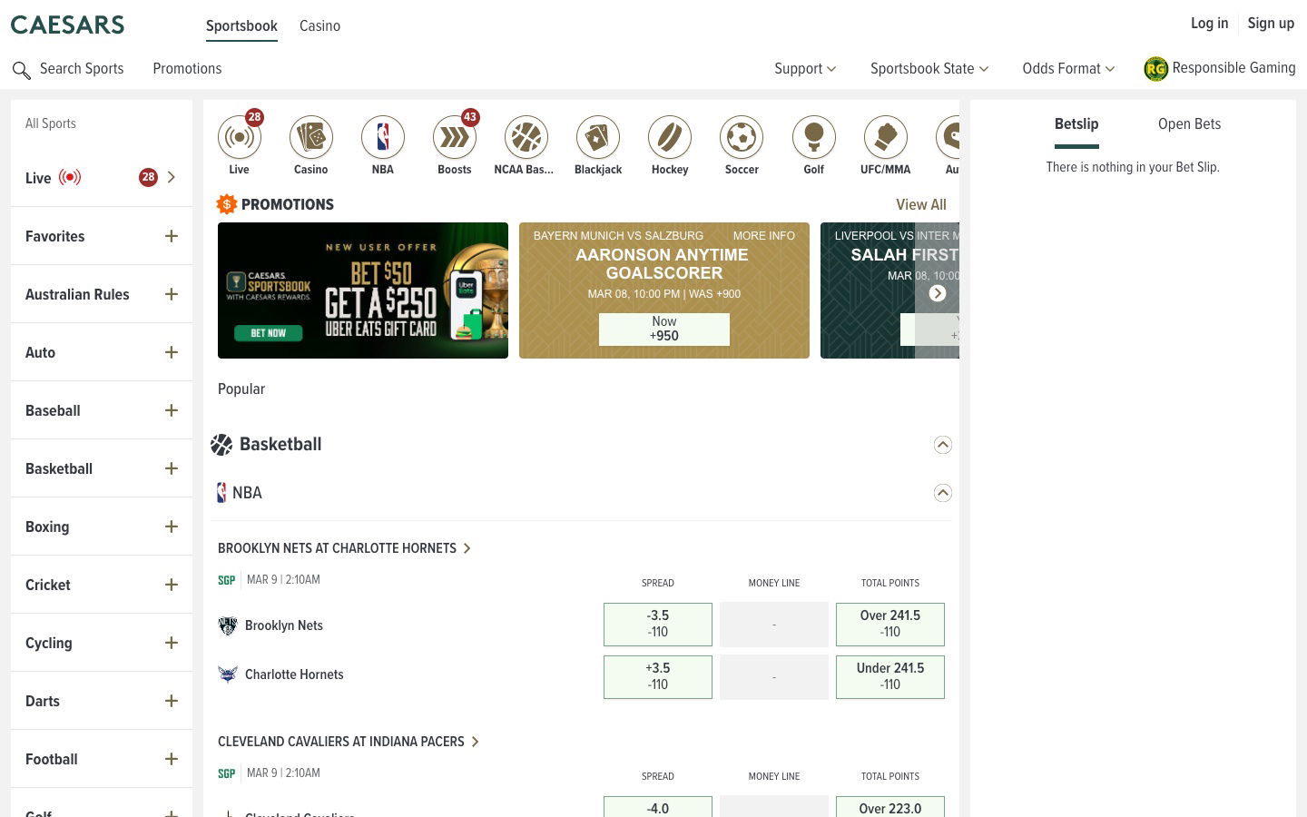 caesars sportsbook casino united states sports