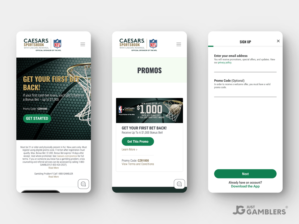 Caesars Sportsbook NJ Product Preview Mobile