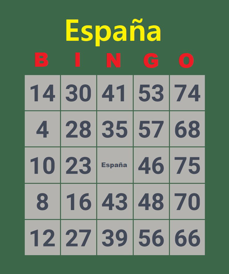 Cartónes de Bingo para imprimir España