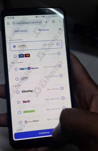 Casino Days Deposit Methods