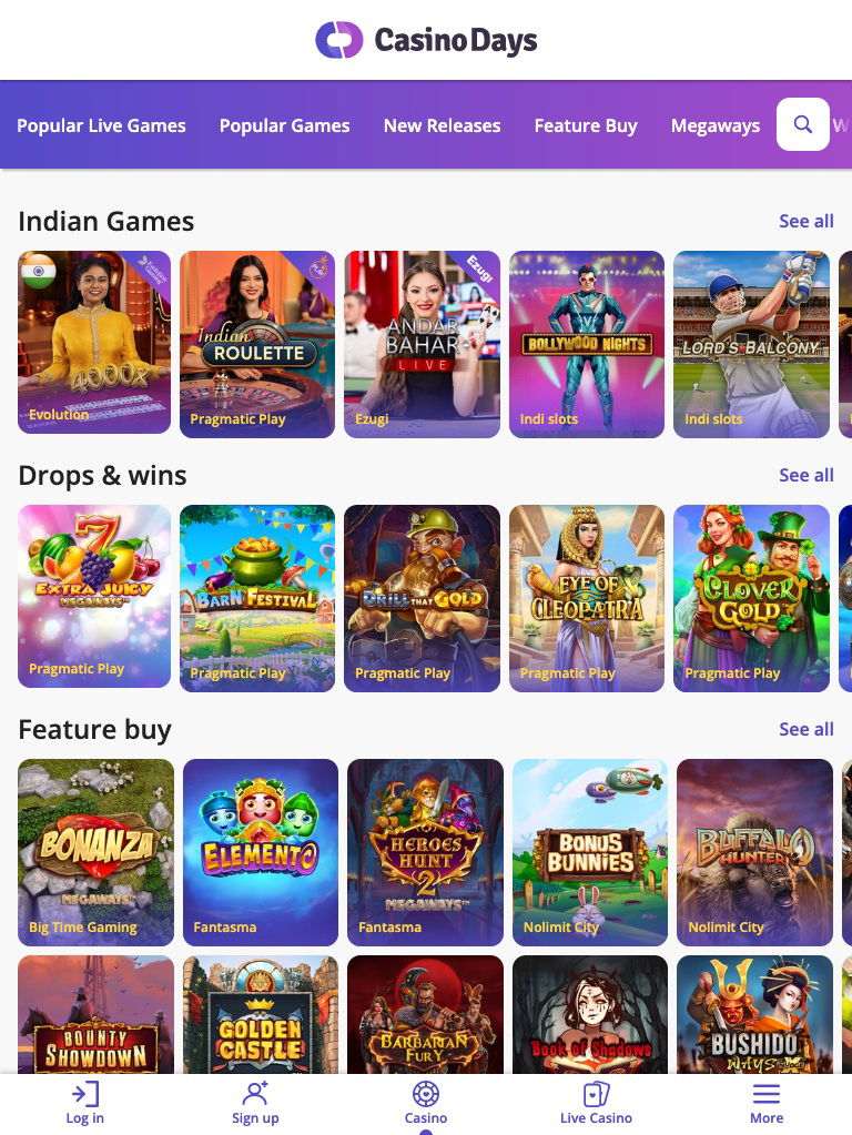 casino days india casino tablet