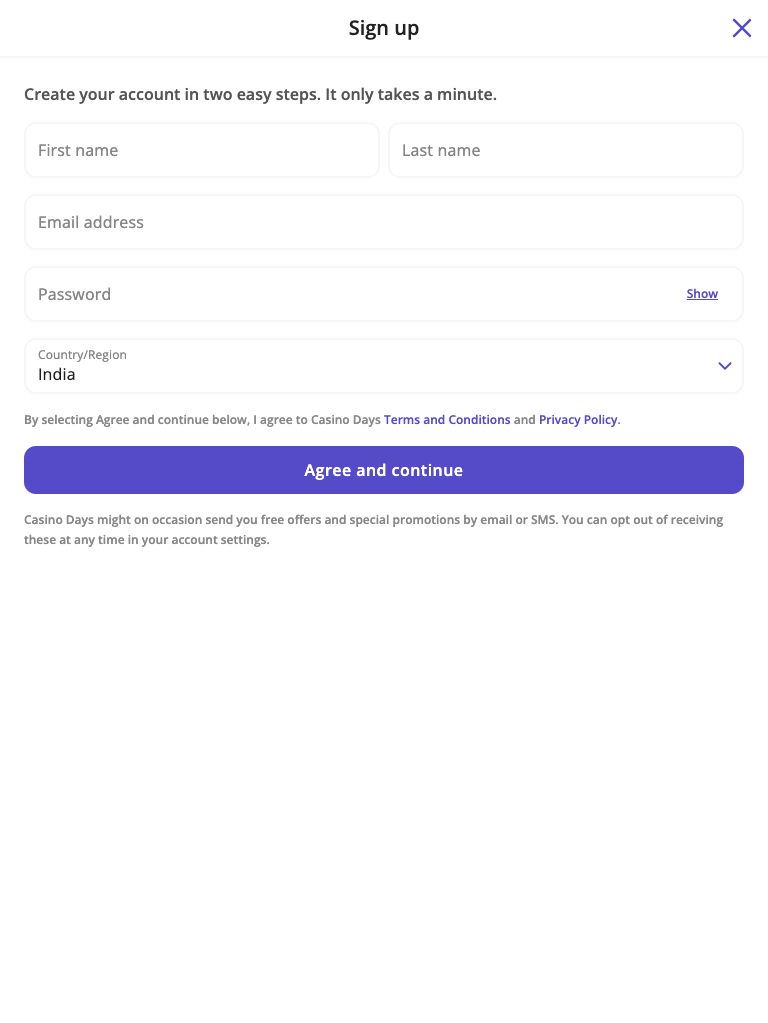 casino days india register tablet