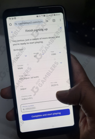 Casino Days Registering