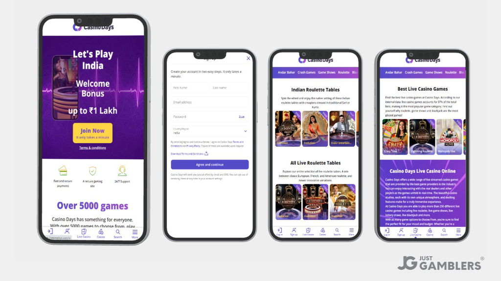 casinodays four screenshots