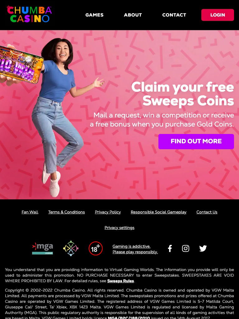 chumba casino united states free coins tablet