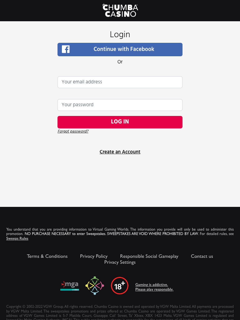 chumba casino united states register tablet