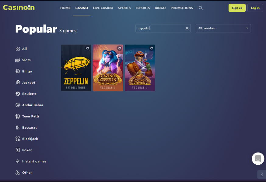 Crash Game Zeppelin Casinoin