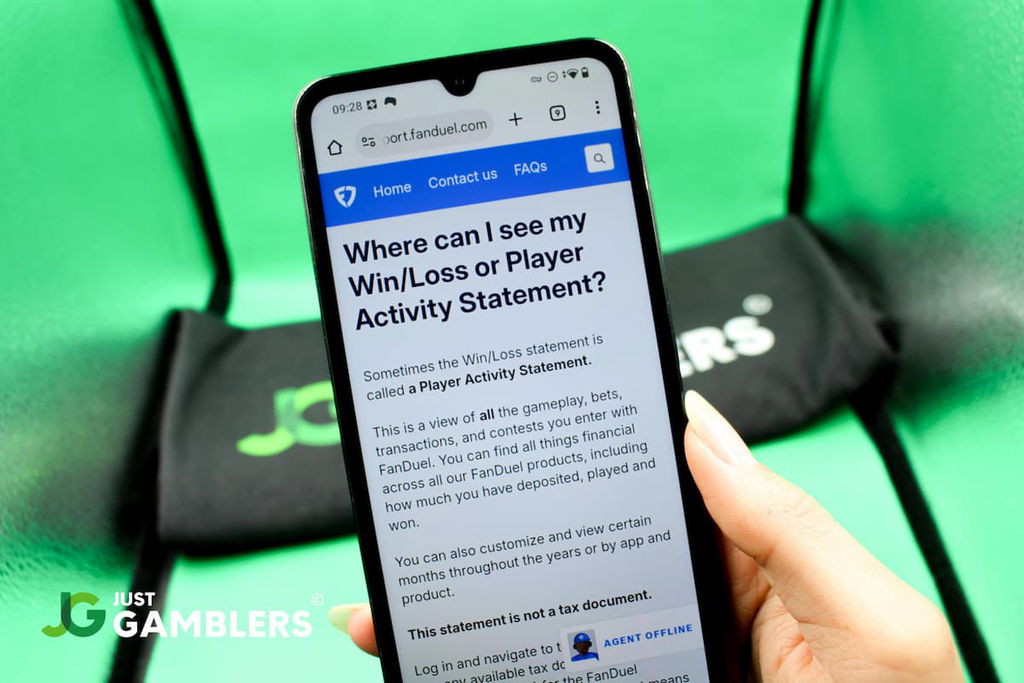 Connecticut online gambling tax guide: photo of CT FanDuel Win/Loss statement.