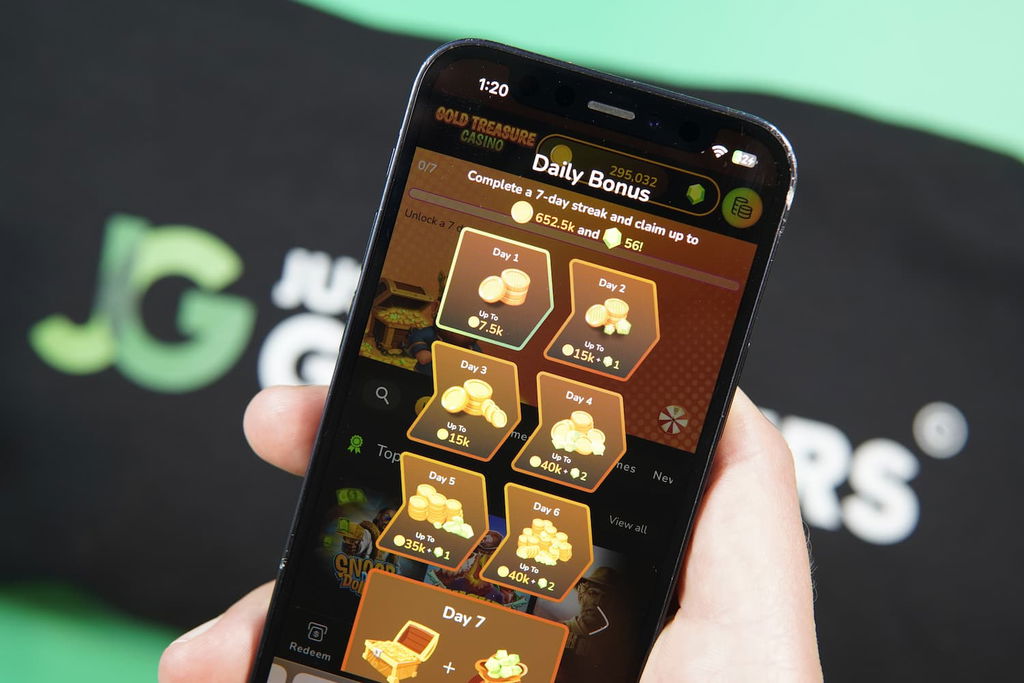 Photo of the daily login bonus at Gold Treasure Casino.