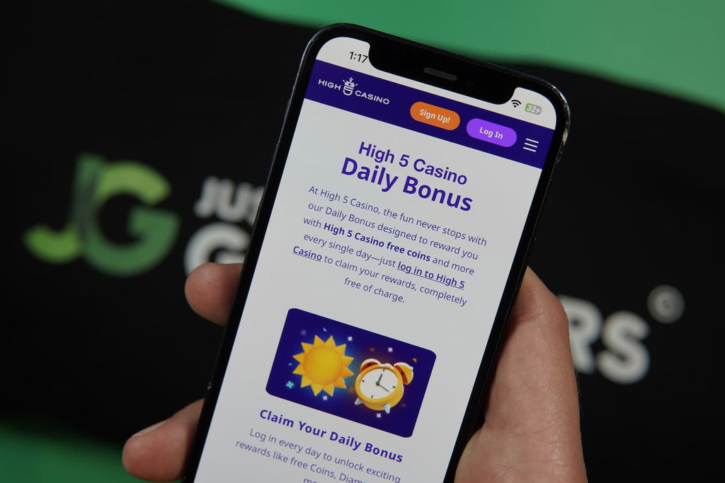 Photo of the daily login bonus at High 5 Casino.