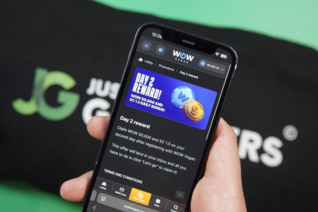 Photo of the daily login bonus at WOW Vegas.