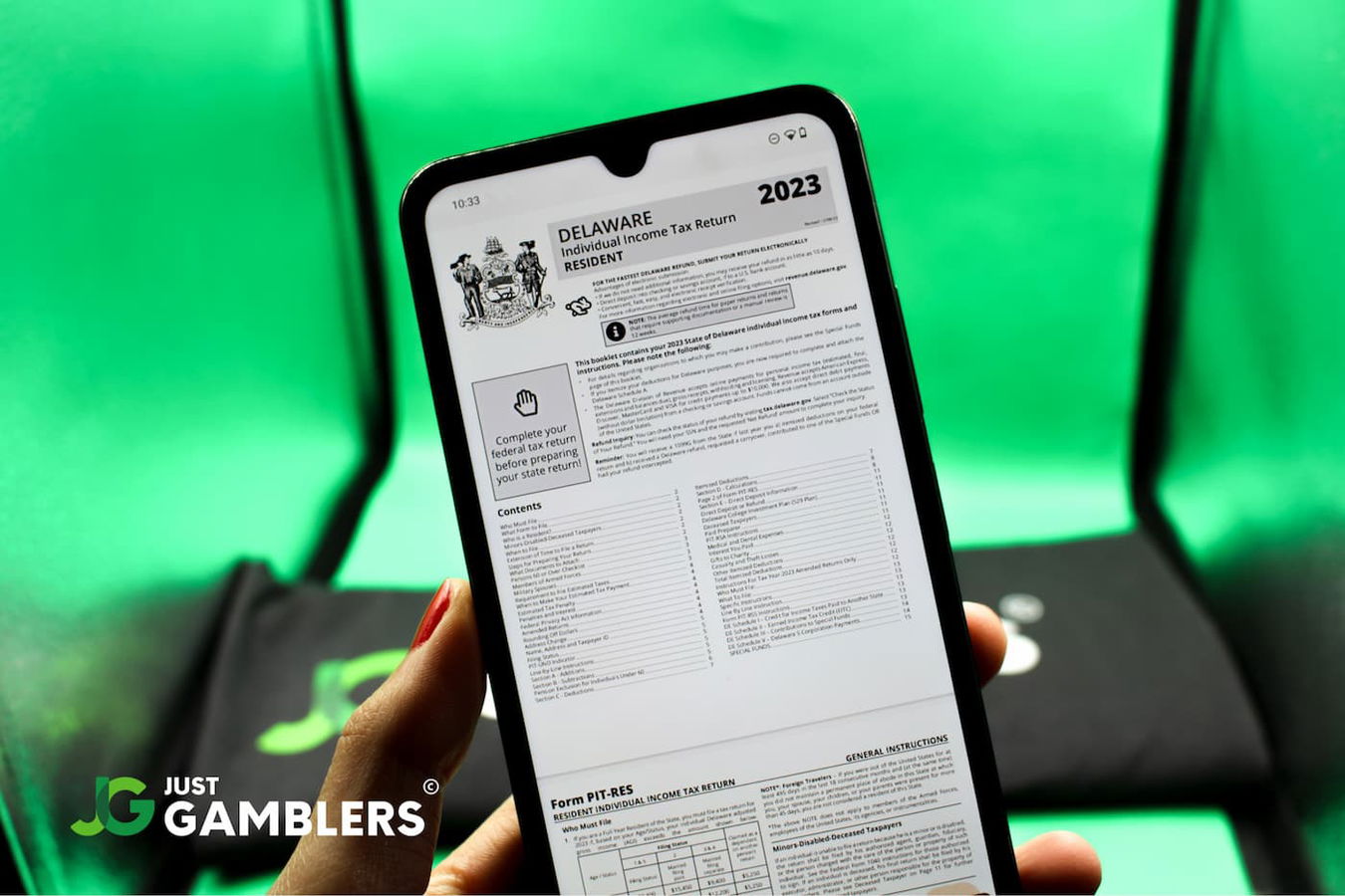 Delaware Online Gambling Tax Guide: Photo of DE Resident Tax Form