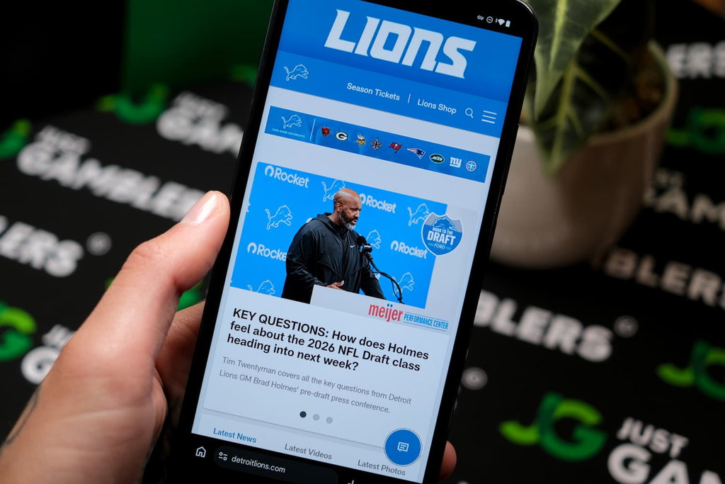 Photo of Detroit Lions website local MI sports betting partnership.