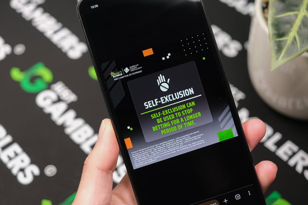 Photo of DraftKings self-exclusion option in the online casino.