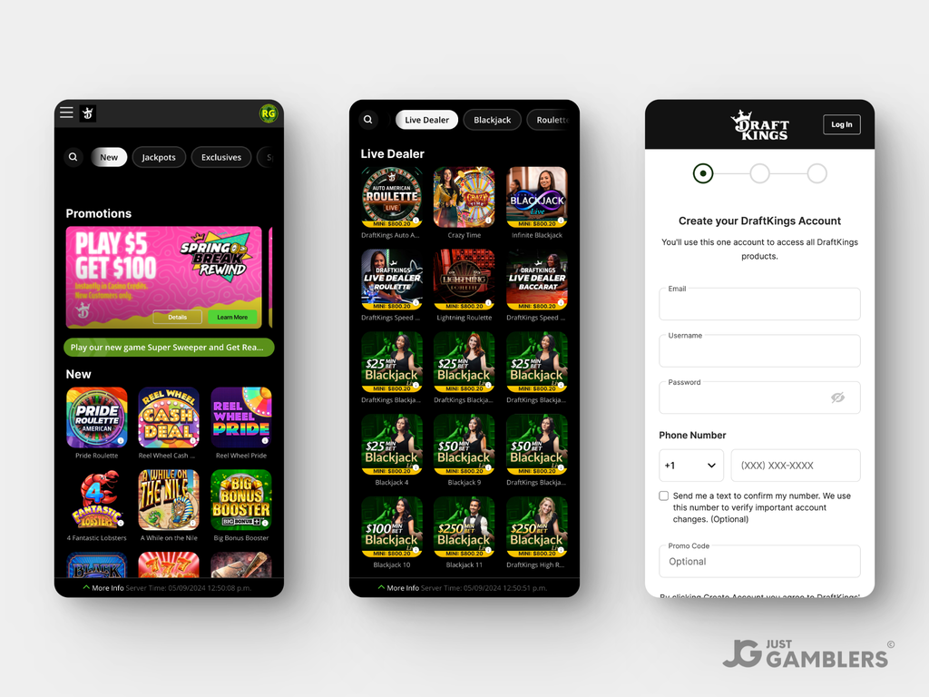 DraftKings Gambling NJ Product Preview Mobile