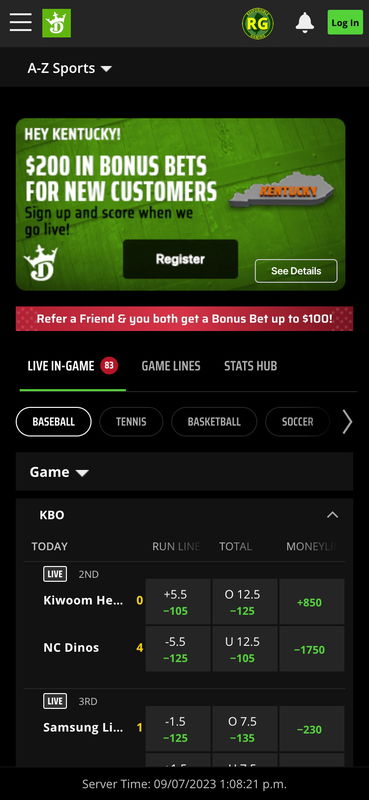 draftkings united states sports mobile