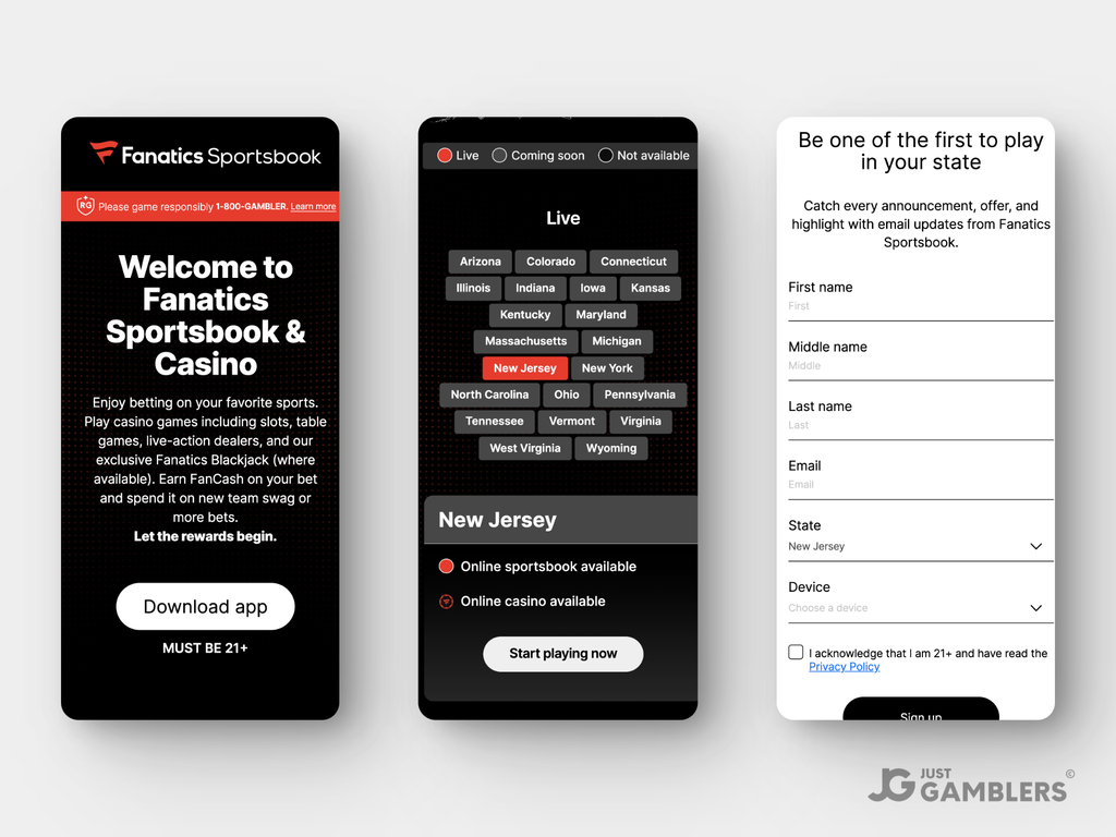 Fanatics Sportsbook NJ Product Preview Mobile