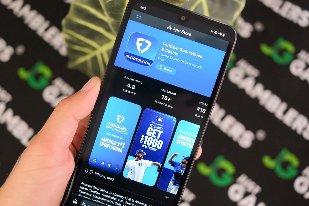 Photo of the download page for the FanDuel OH sportsbook app.